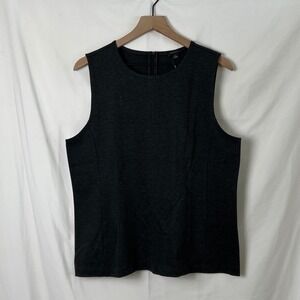 NWT Ann Taylor Women Gray Sleeveless Top Size XL Minimalist Career Office Casual